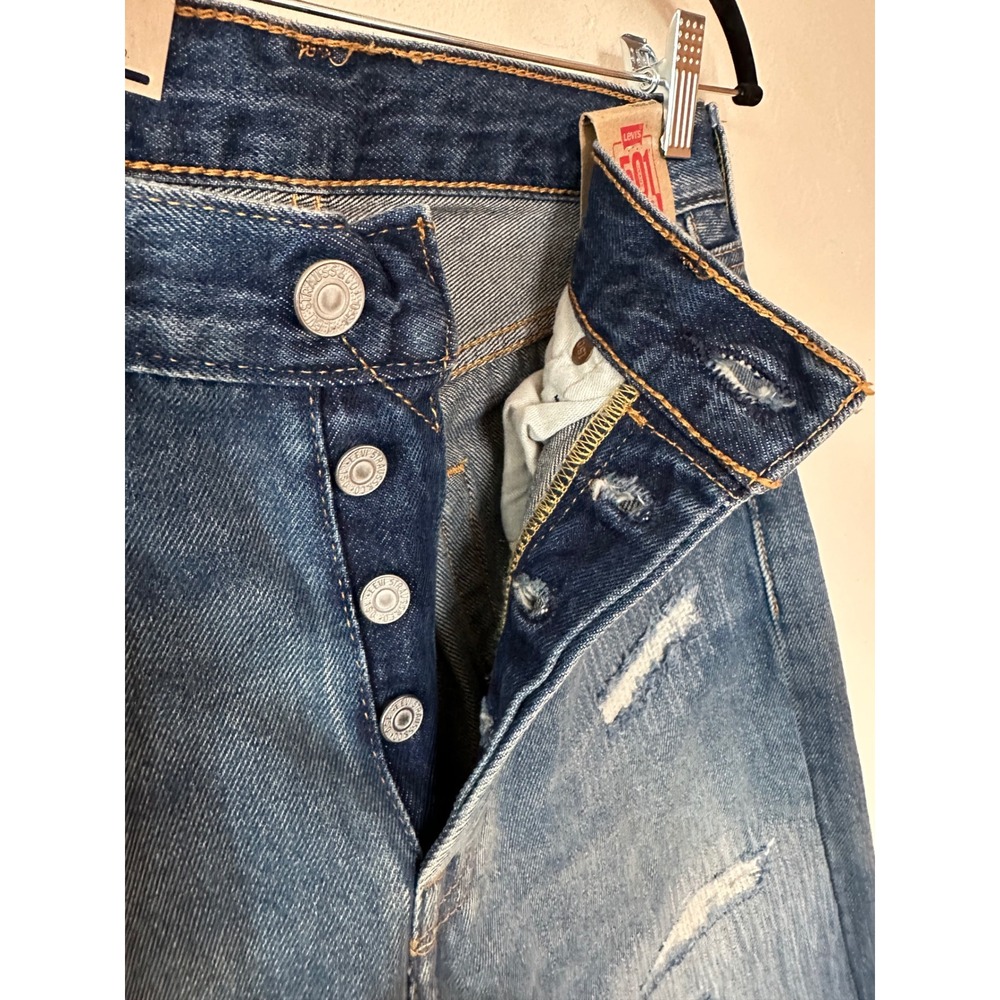 Levis 501 150th Anniversary Mens Straight Leg Distressed Jeans Blue 29x34 NEW - Picture 15 of 16